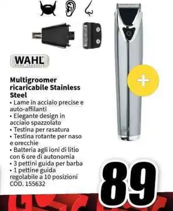 WAHL Multigroomer ricaricabile Stainless Steel