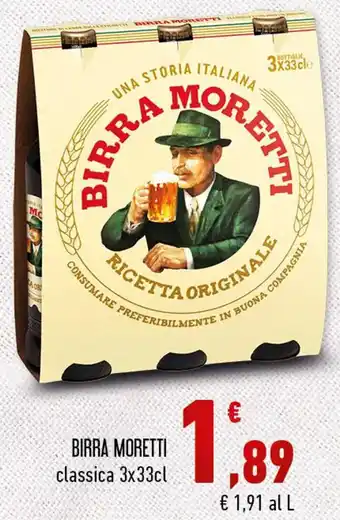 Conad City BIRRA MORETTI classica 3x33cl offerta