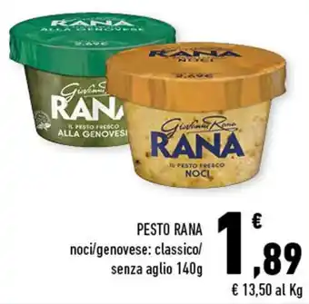 Conad City PESTO RANA noci/genovese: classico/ senza aglio 140g offerta
