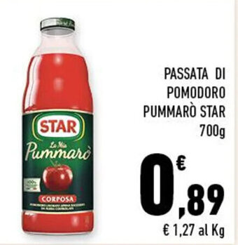 Conad City PASSATA DI POMODORO PUMMARO STAR 700g offerta