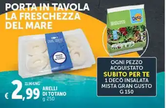 Deco Supermercati ANELLI DI TOTANO g 250 offerta