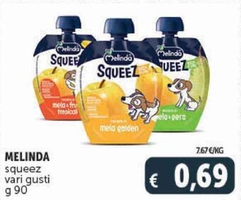 Deco Supermercati MELINDA squeez vari gusti g 90 offerta
