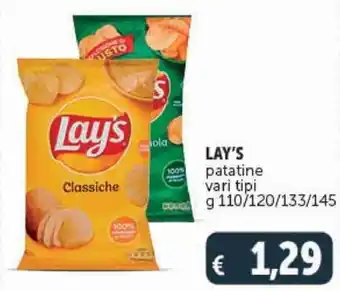 Deco Supermercati LAY'S patatine vari tipi og 110/120/133/145 offerta