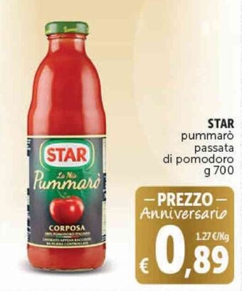 Deco Supermercati STAR pummarò passata di pomodoro g 700 offerta