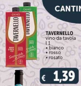 Deco Supermercati TAVERNELLO vino da tavola l 1 offerta