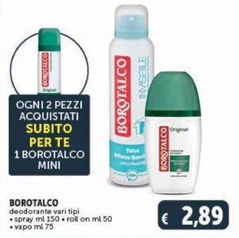 Deco Supermercati BOROTALCO deodorante vari tipi spray ml 150 offerta