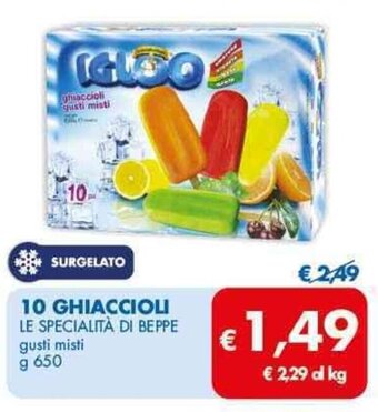 MD Discount 10 GHIACCIOLI LE SPECIALITÀ DI BEPPE gusti misti g 650 offerta