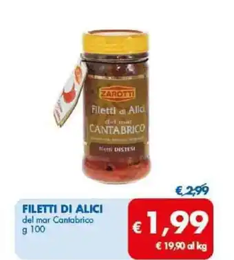 MD Discount FILETTI DI ALICI del mar Cantabrico gl 100 offerta