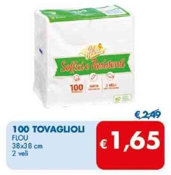 MD Discount 100 TOVAGLIOLI FLOU 38x38 cm 2 veli offerta