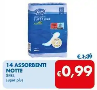 MD Discount 14 ASSORBENTI NOTTE SERIL super plus offerta