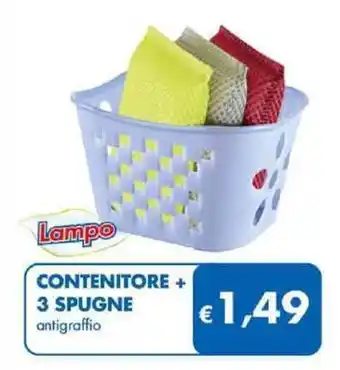 MD Discount Lampo CONTENITORE + 3 SPUGNE antigraffio offerta