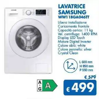 MD Discount LAVATRICE SAMSUNG WW1 1BGA046TT offerta