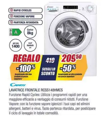 Trony CANDY LAVATRICE FRONTALE RCSS148HMCS offerta