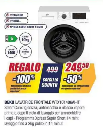 Trony BEKO LAVATRICE FRONTALE WTX101486AI-IT offerta