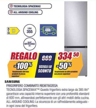 Trony SAMSUNG FRIGORIFERO COMBINATO RB36T602ESA offerta