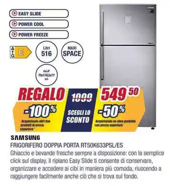 Trony SAMSUNG FRIGORIFERO DOPPIA PORTA RT50K633PSL/ES offerta