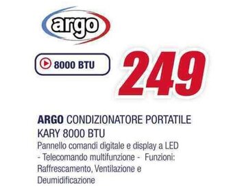 ARGO CONDIZIONATORE PORTATILE KARY 8000 BTU