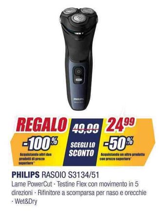 Trony PHILIPS RASOIO S3134/51 offerta