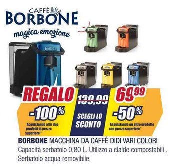 Trony BORBONE MACCHINA DA CAFFÈ DIDI VARI COLORI offerta