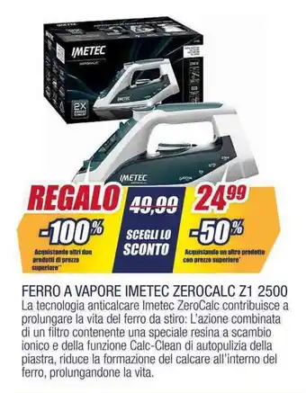 Trony FERRO A VAPORE IMETEC ZEROCALC Z1 2500 offerta