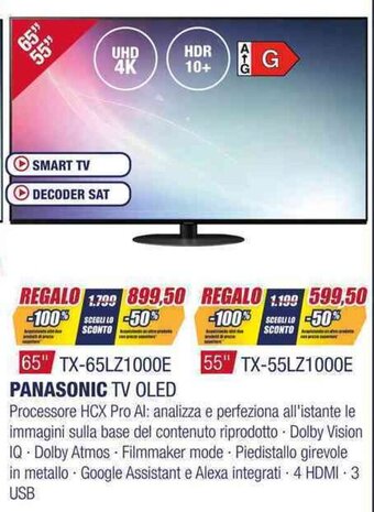 Trony PANASONIC TV OLED 65" TX-65LZ1000E offerta