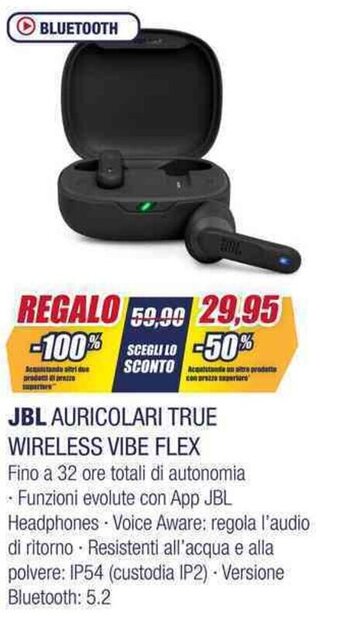 JBL AURICOLARI TRUE WIRELESS VIBE FLEX