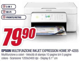 Trony EPSON MULTIFUNZIONE INKJET EXPRESSION HOME XP-4205 offerta