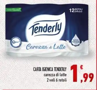 Conad Margherita CARTA IGIENICA TENDERLY carezza di latte 2 veli 6 rotoli offerta