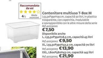 Bricocenter Contenitore Multiuso T-box M offerta