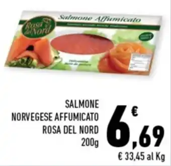 Conad Margherita SALMONE NORVEGESE AFFUMICATO ROSA DEL NORD 200g offerta