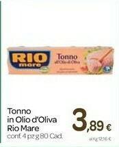 Carrefour Rio Mare Tonno All'Olio D'Oliva Qualità Tonno Pinne Gialle offerta