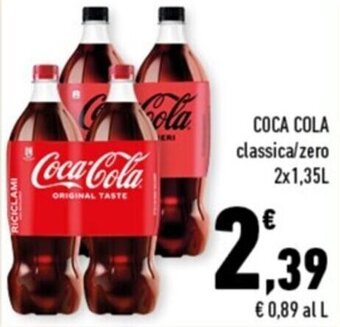 Conad Margherita COCA COLA classica/zero 2x1,35L offerta