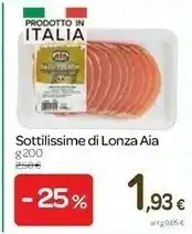 Carrefour Aia Carne Al Fuoco Sottilissime Fettine Di Lonza Di Suino 200 G(ml) offerta