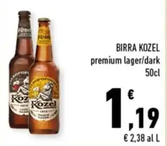 Conad Margherita BIRRA KOZEL premium lager/dark 50cl offerta