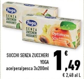Conad Margherita SUCCHI SENZA ZUCCHERI YOGA ace/pera/pesca 3x200ml offerta