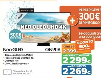 Expert Samsung QN90A 165,1 Cm (65") 4K Ultra HD Smart TV Wi-Fi Nero offerta