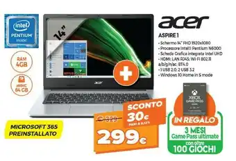 Expert Asus Acer Aspire 1 offerta
