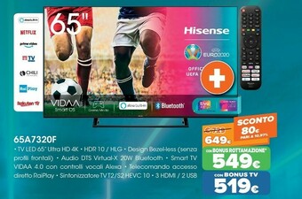 Expert Hisense 65A7320F offerta