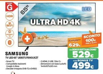 Expert Samsung Series 7 UE65TU7090U 165,1 Cm (65") 4K Ultra HD Smart TV Wi-Fi Nero offerta
