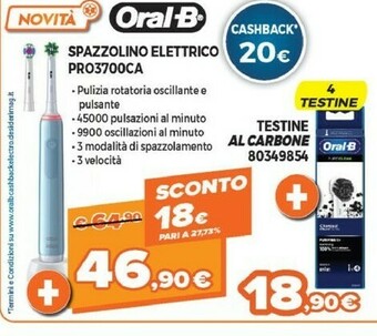 Expert Oral b Spazzolino Elettrico PRO3700CA offerta