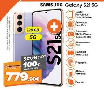 Expert Galaxy S21 5G 128 GB Display 6.2" Dynamic AMOLED 2X Phantom Pink offerta