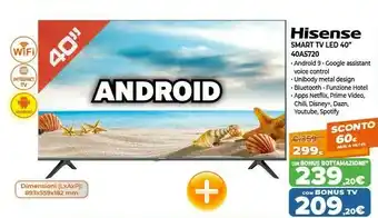 Expert Hisense Smart TV LED 40" 40A5720 offerta