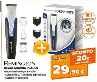 Expert Remington PG4000 Rasoio Da Uomo Nero, Blu, Bianco offerta