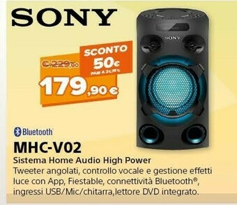 Expert Sony MHC-V02 Mini Impianto Audio Domestico Nero offerta