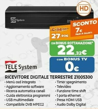 Expert Telesystem Ricevitore Digitale Terrestre 21005300 offerta