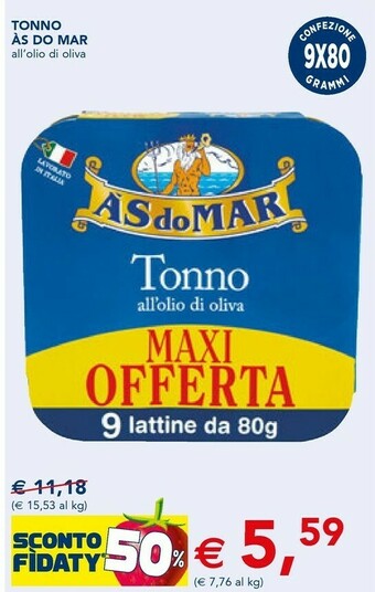 Esselunga Asdomar Tonno All'Olio Di Oliva offerta