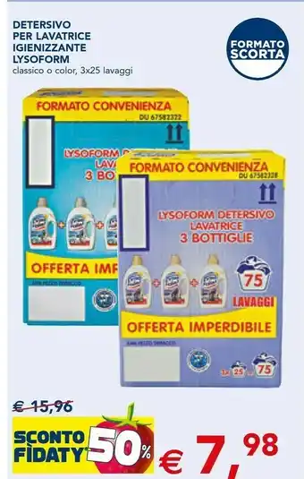 Esselunga Lysoform Detersivo Per Lavatrice Igienizzante offerta