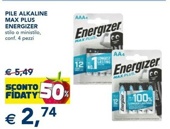 Energizer Pile Alkaline Max Plus