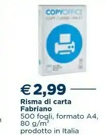 Esselunga Fabriano Carta Hyper White A4 80 G 500 Fogli offerta
