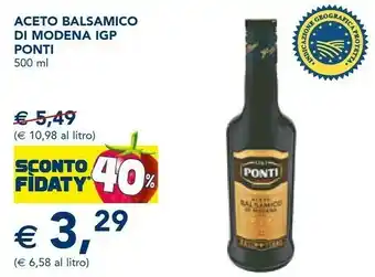 Esselunga Ponti Aceto Balsamico Di Modena IGP 500 G(ml) offerta